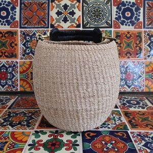 Clare V. Pot de Miel w/Leather Handle in Cream